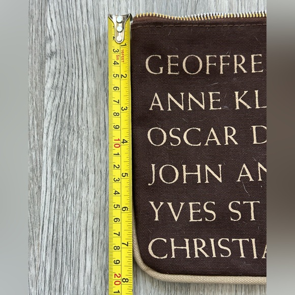 Brown Designer Name Print Large Cosmetic Bag - Picture 4 of 7